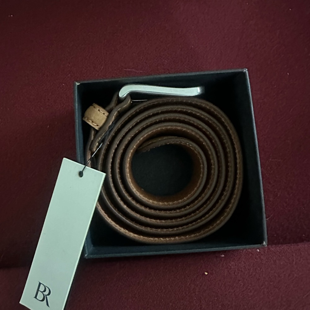 Men's Tan Leather Belt - Picture 4 of 4